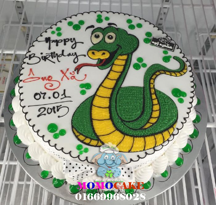Bánh sinh nhật hình con rắn cho người tuổi Tỵ RA03